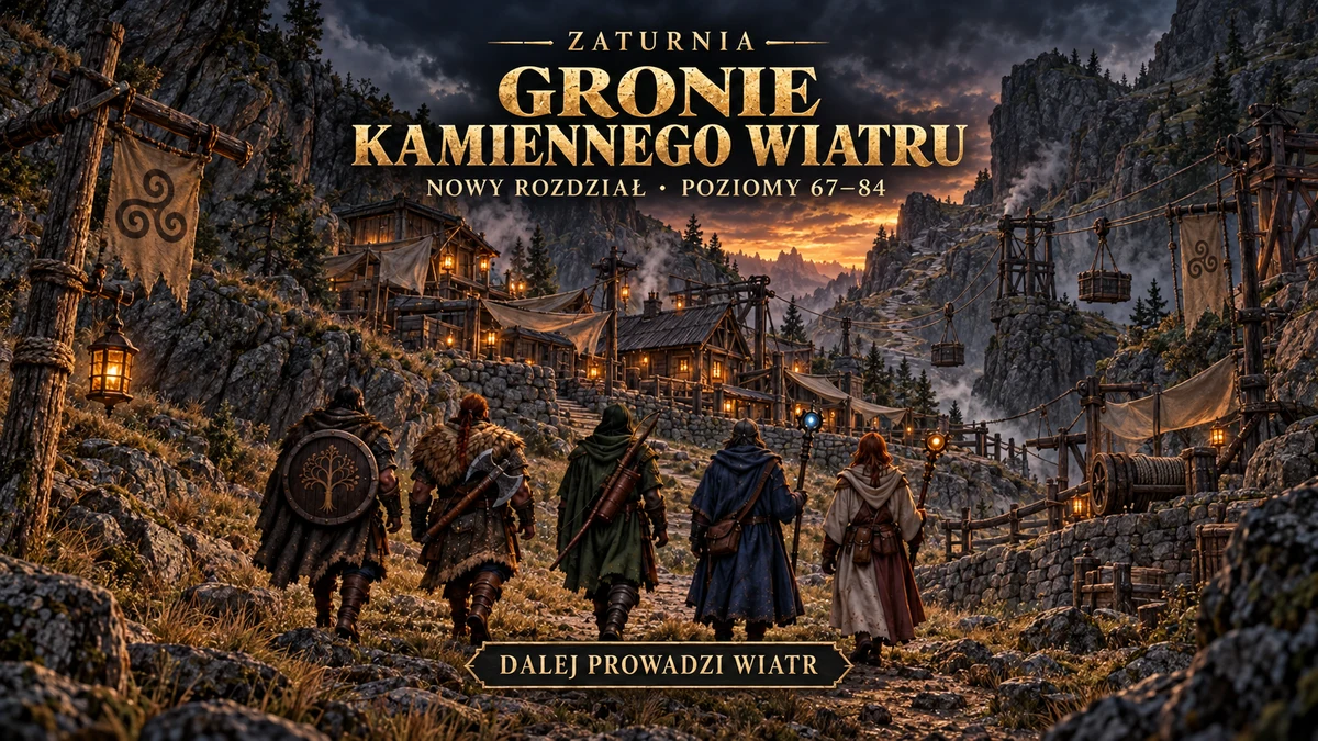 Gronie Kamiennego Wiatru — wędrowcy na szlaku do górskiej osady pod przewozem linowym